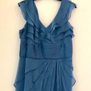 Blue Evening Gown w/ Flowy Ruffle Details size 14
